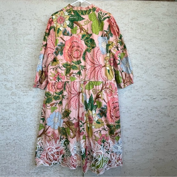 NWT Soft Surroundings Bellicia Embroidered Floral Midi Dress Sz IX 20W Spring - Picture 13 of 16
